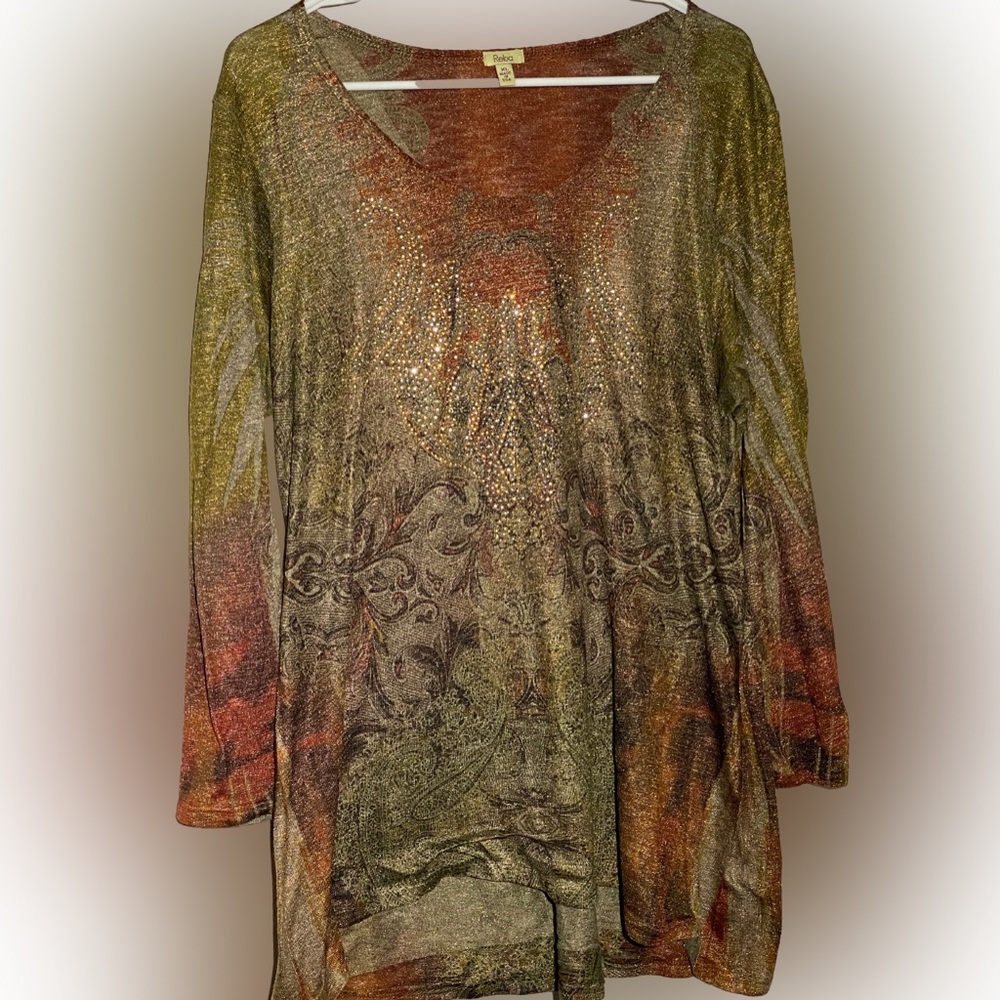 Reba XL Multi-Color Long-Sleeved Shirt